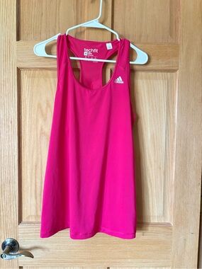 Adidas Bright Pink Techfit Climacool Performance Tank - women’s large